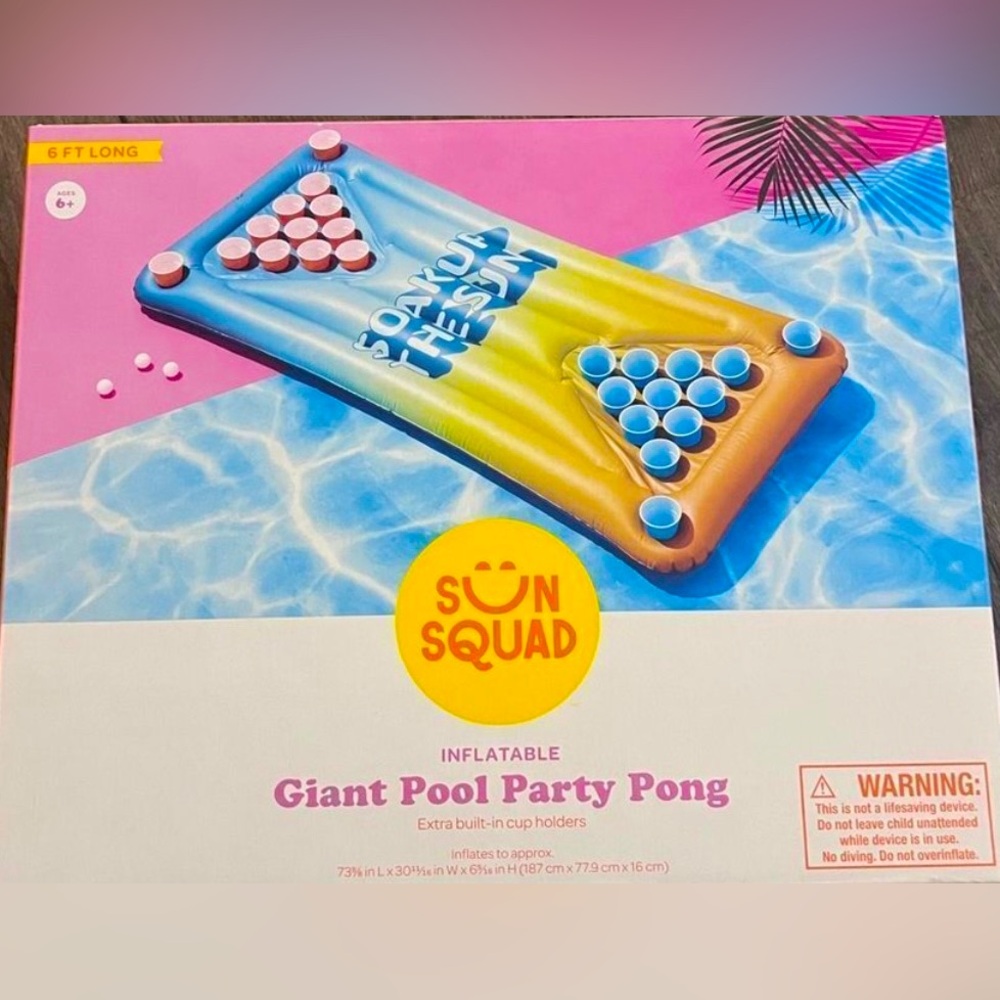 Sun Squad Inflatable Giant Pool Party Pong